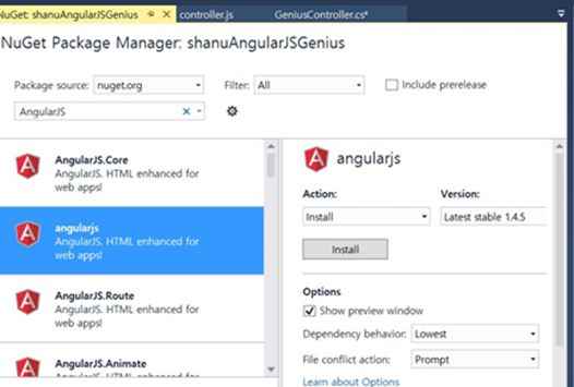 Search for AngularJs